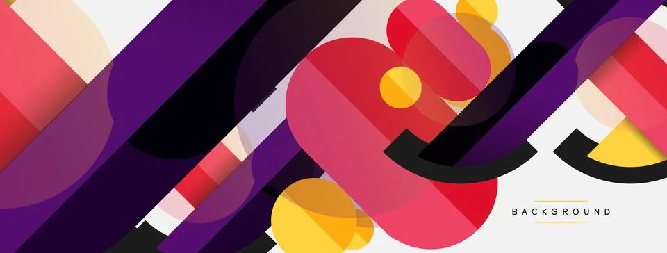Geometric shapes composition abstract background. Circles lines and rectangles 스톡 일러스트