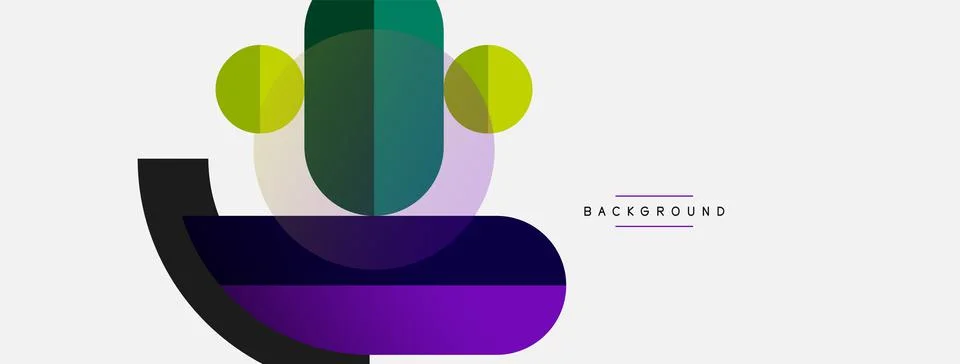 Geometric shapes composition abstract background. Circles lines and rectangles Stock Illustration