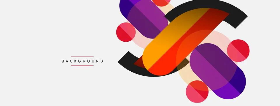Geometric shapes composition abstract background. Circles lines and rectangles 库存插图