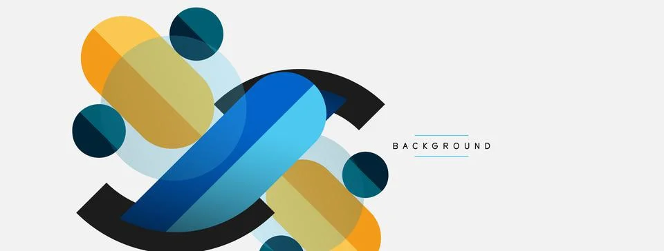Geometric shapes composition abstract background. Circles lines and rectangles イラスト素材
