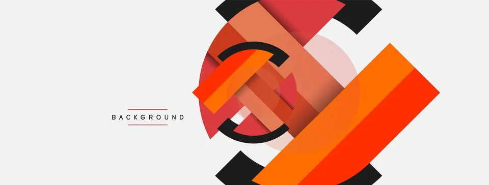 Geometric shapes composition abstract background. Circles lines and rectangles 스톡 일러스트