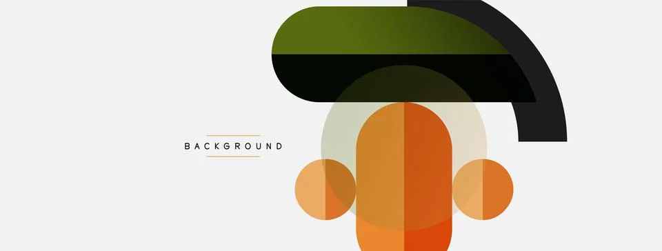 Geometric shapes composition abstract background. Circles lines and rectangles Stock Illustration