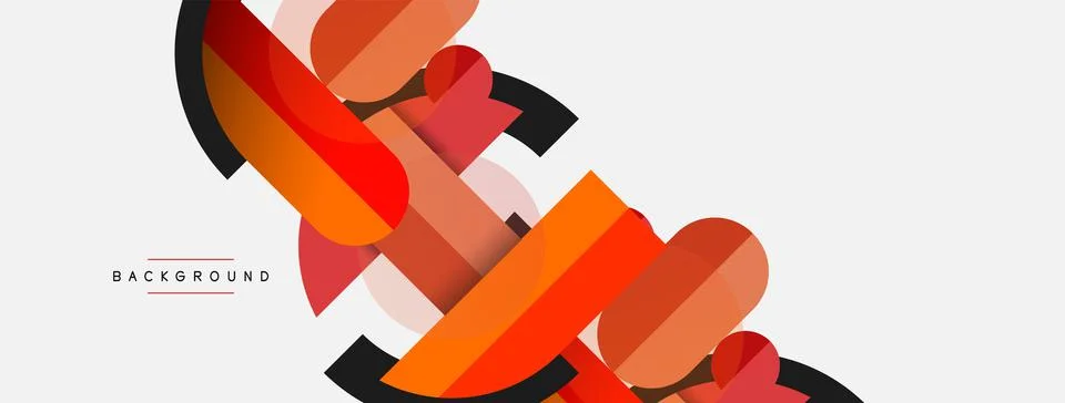 Geometric shapes composition abstract background. Circles lines and rectangles Stockillustratie