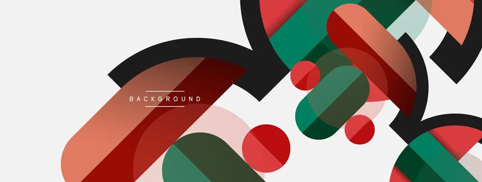 Geometric shapes composition abstract background. Circles lines and rectangles イラスト素材