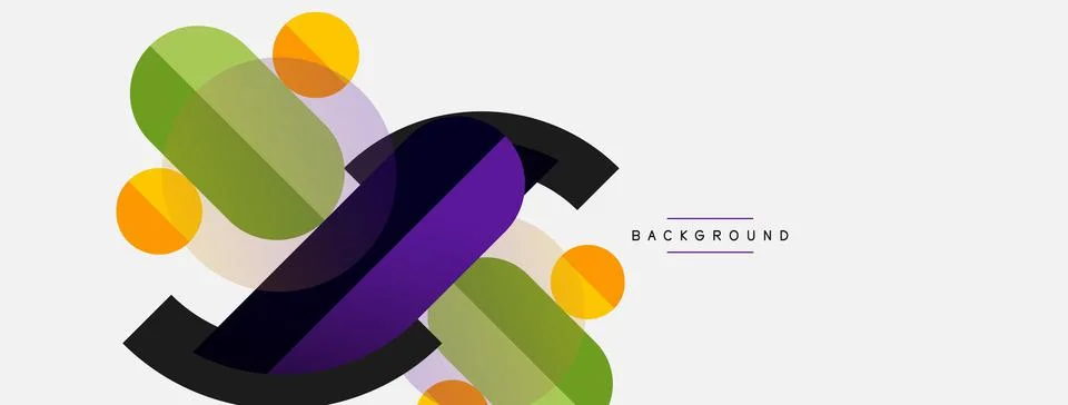 Geometric shapes composition abstract background. Circles lines and rectangles Stock Illustration