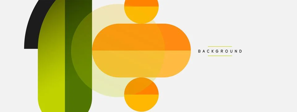 Geometric shapes composition abstract background. Circles lines and rectangles Stock Illustration