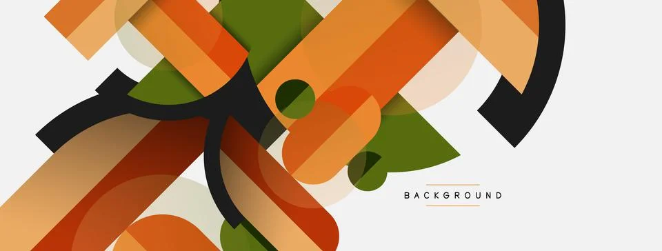 Geometric shapes composition abstract background. Circles lines and rectangles Stockillustratie