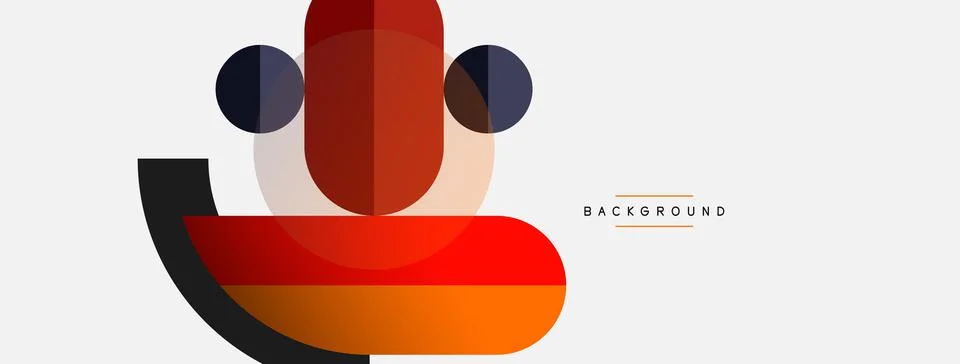 Geometric shapes composition abstract background. Circles lines and rectangles 库存插图