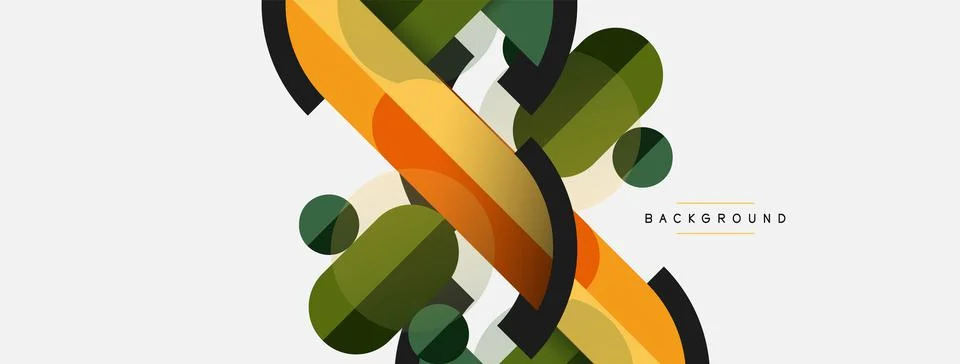 Geometric shapes composition abstract background. Circles lines and rectangles Stockillustratie