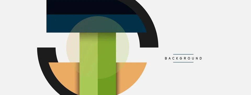 Geometric shapes composition abstract background. Circles lines and rectangles イラスト素材