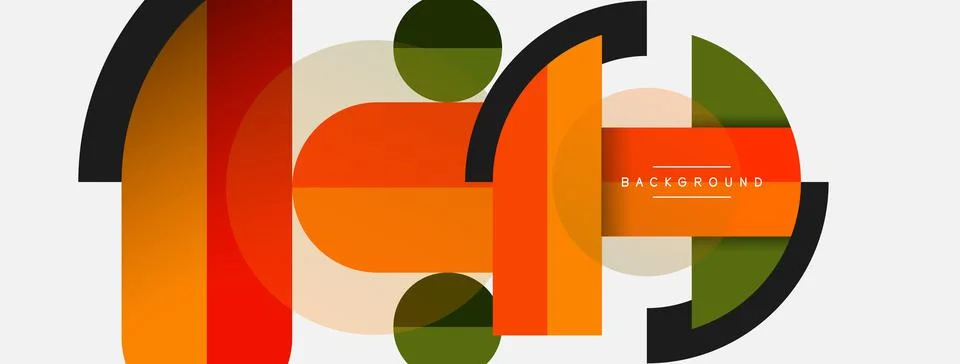 Geometric shapes composition abstract background. Circles lines and rectangles イラスト素材