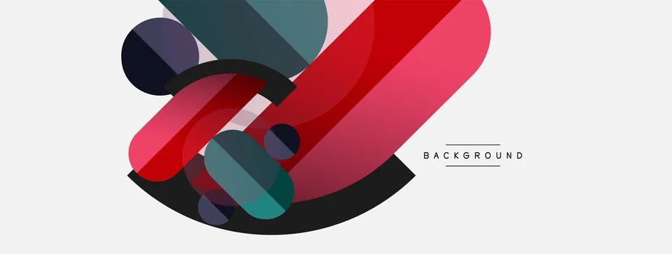 Geometric shapes composition abstract background. Circles lines and rectangles 스톡 일러스트