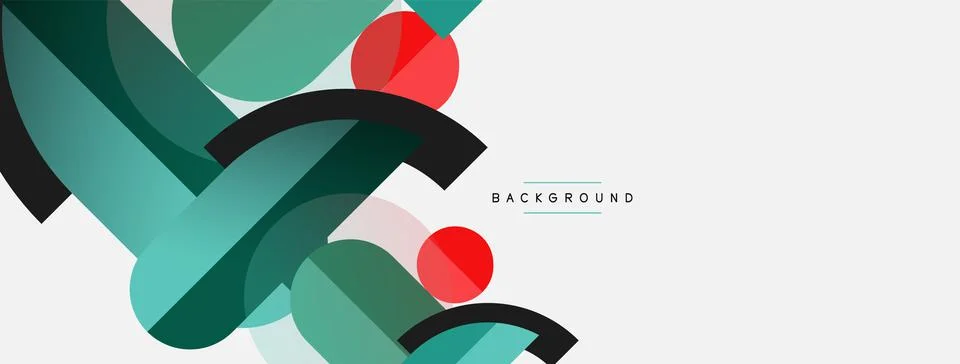 Geometric shapes composition abstract background. Circles lines and rectangles 스톡 일러스트