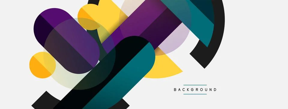 Geometric shapes composition abstract background. Circles lines and rectangles 스톡 일러스트
