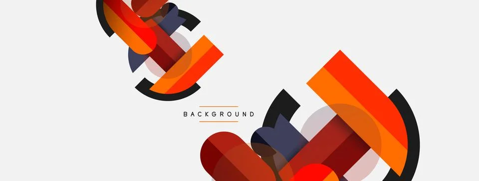 Geometric shapes composition abstract background. Circles lines and rectangles イラスト素材
