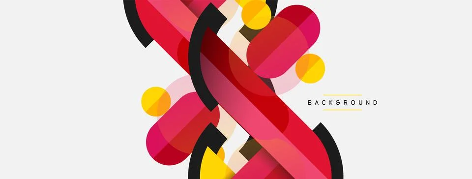 Geometric shapes composition abstract background. Circles lines and rectangles 스톡 일러스트