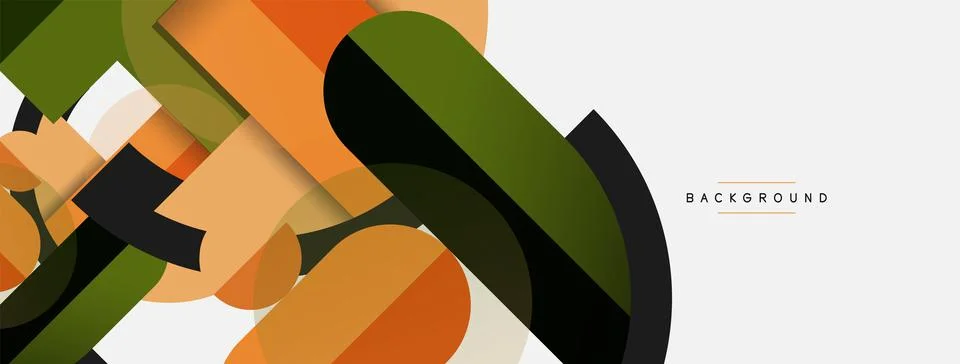 Geometric shapes composition abstract background. Circles lines and rectangles Stockillustratie