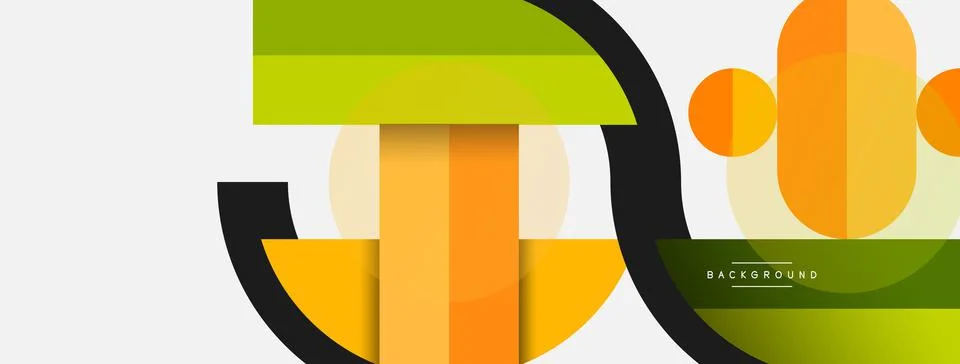 Geometric shapes composition abstract background. Circles lines and rectangles 스톡 일러스트