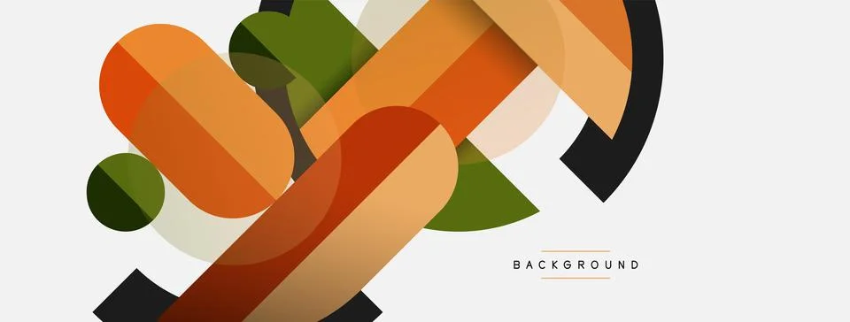 Geometric shapes composition abstract background. Circles lines and rectangles 스톡 일러스트