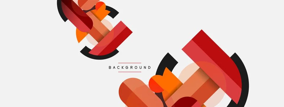 Geometric shapes composition abstract background. Circles lines and rectangles イラスト素材