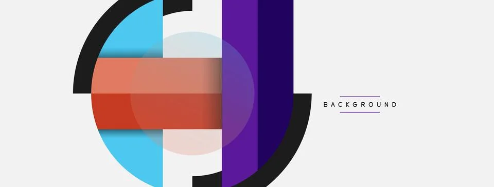Geometric shapes composition abstract background. Circles lines and rectangles Illustration