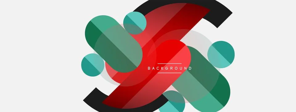 Geometric shapes composition abstract background. Circles lines and rectangles 스톡 일러스트
