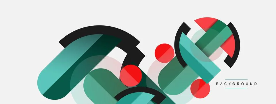 Geometric shapes composition abstract background. Circles lines and rectangles 스톡 일러스트