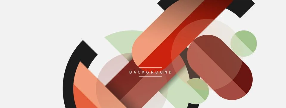 Geometric shapes composition abstract background. Circles lines and rectangles Illustration