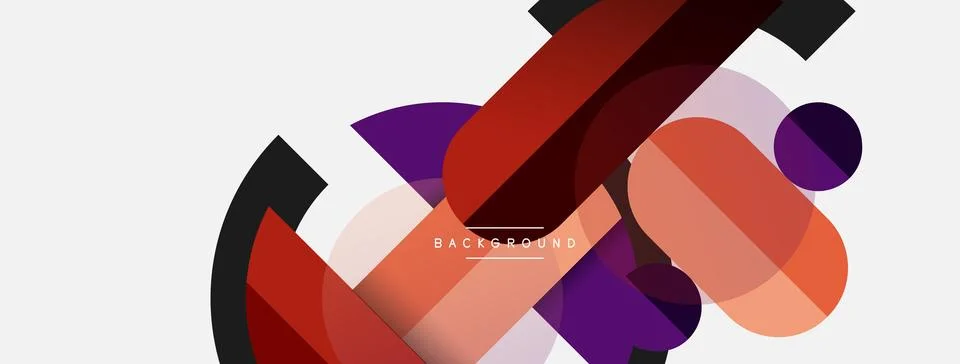 Geometric shapes composition abstract background. Circles lines and rectangles Stock Illustration
