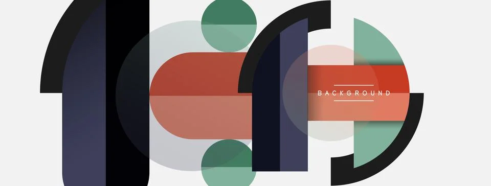 Geometric shapes composition abstract background. Circles lines and rectangles 스톡 일러스트