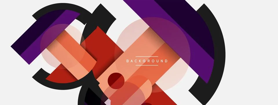 Geometric shapes composition abstract background. Circles lines and rectangles 스톡 일러스트