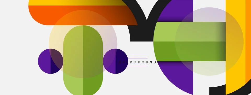Geometric shapes composition abstract background. Circles lines and rectangles 스톡 일러스트