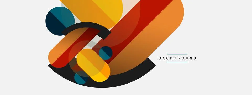 Geometric shapes composition abstract background. Circles lines and rectangles 스톡 일러스트
