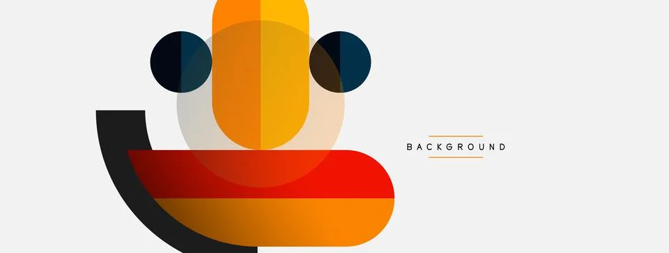 Geometric shapes composition abstract background. Circles lines and rectangles Stock Illustration