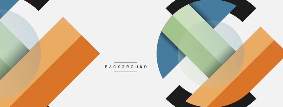Geometric shapes composition abstract background. Circles lines and rectangles Stockillustratie