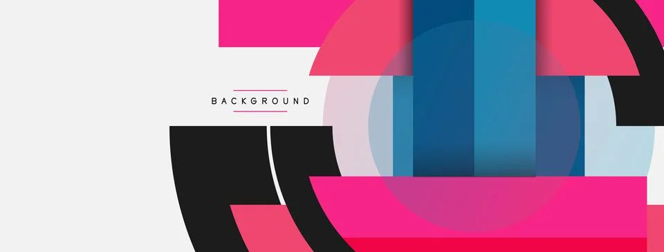 Geometric shapes composition abstract background. Circles lines and rectangles イラスト素材