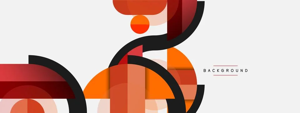 Geometric shapes composition abstract background. Circles lines and rectangles 스톡 일러스트