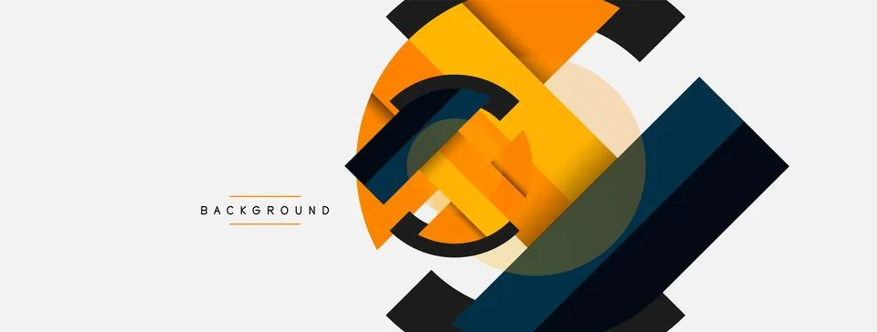 Geometric shapes composition abstract background. Circles lines and rectangles イラスト素材