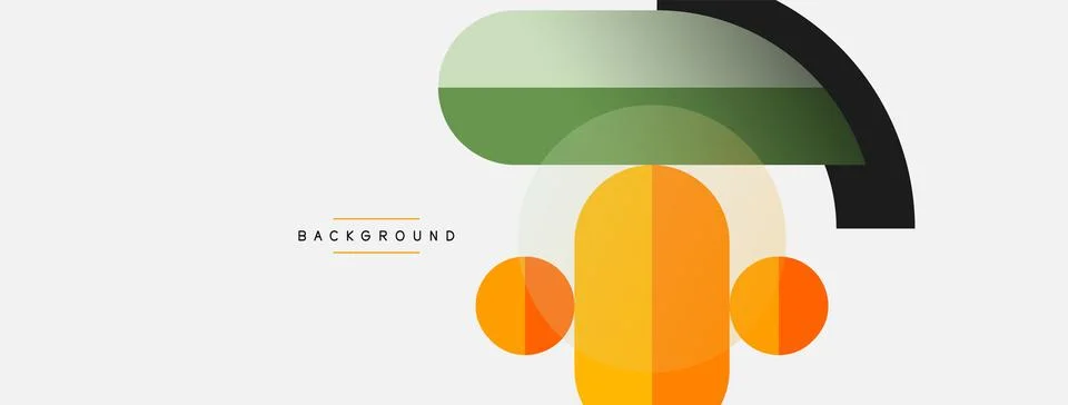 Geometric shapes composition abstract background. Circles lines and rectangles Illustration