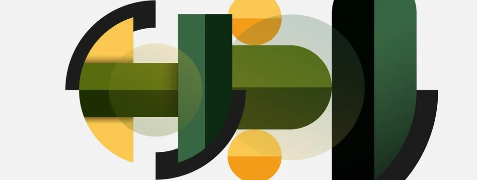 Geometric shapes composition abstract background. Circles lines and rectangles 库存插图