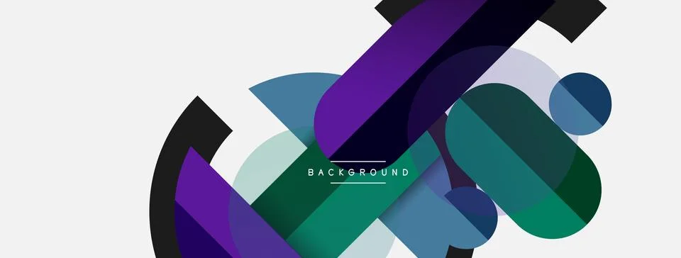 Geometric shapes composition abstract background. Circles lines and rectangles イラスト素材