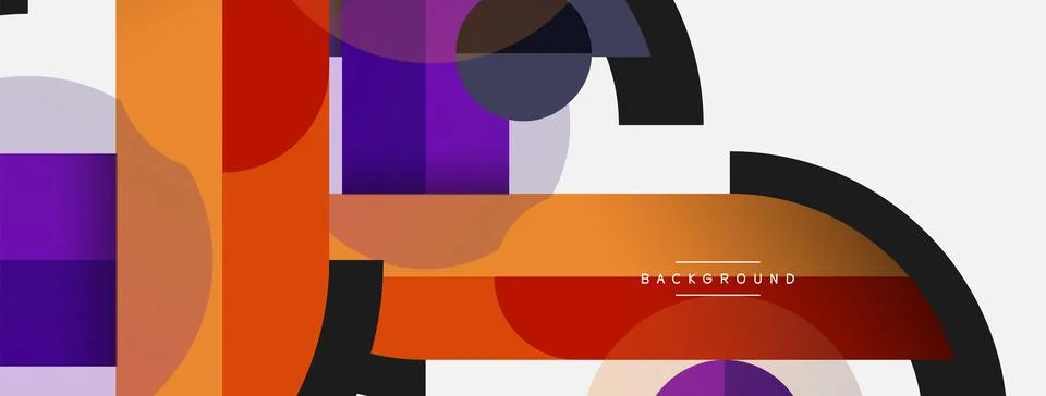 Geometric shapes composition abstract background. Circles lines and rectangles イラスト素材