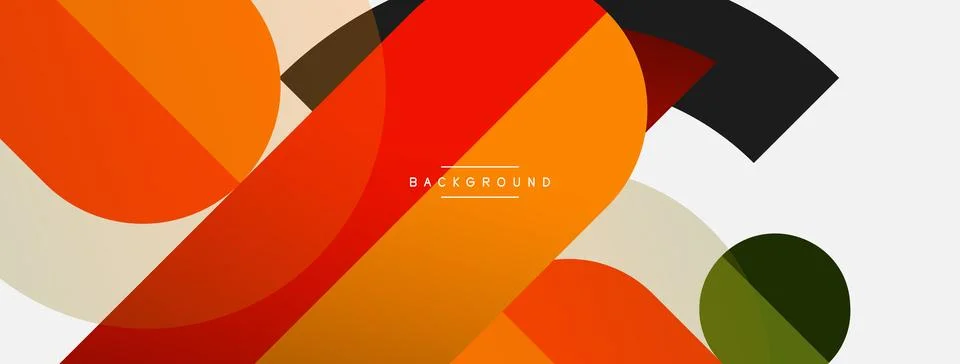 Geometric shapes composition abstract background. Circles lines and rectangles Illustrazione stock