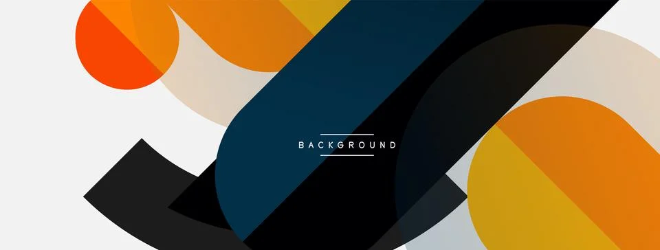 Geometric shapes composition abstract background. Circles lines and rectangles 스톡 일러스트