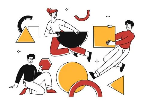 Geometric shapes concept Illustrazione stock