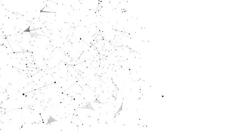 Geometric shapes connected by lines render 3d blur. Black transparent triangles Illustrazione stock