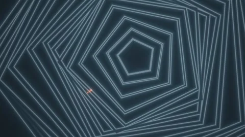 Geometric shapes create dynamic patterns in dark background Stock Footage 339649960