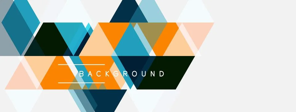 Geometric shapes create modern background. Orange, teal, gray tones dominate イラスト素材