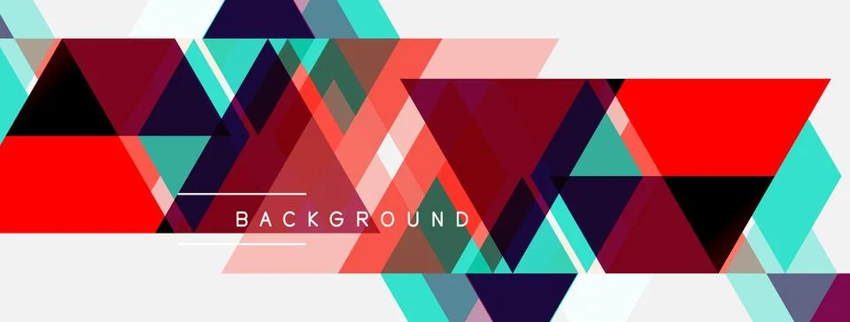 Geometric shapes create vibrant background. Triangles dominate design, usin.. Illustrazione stock