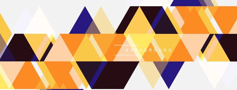 Geometric shapes create vibrant pattern. Orange, yellow, purple dominate de.. Stock Illustration